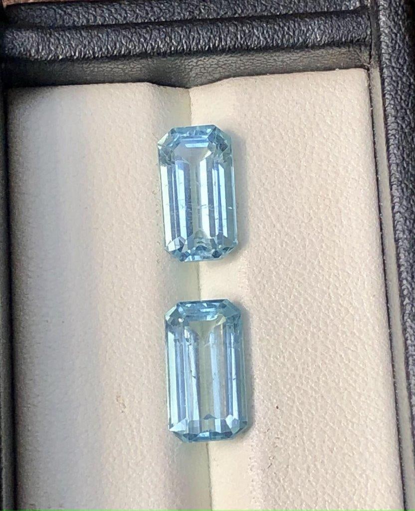 6.50 Carats Paired Santa Maria Aquamarine Gemstones - 12.5X7X5 mm: 6.50 Carats Paired Santa Maria Aquamarine Gemstones - 12.5X7X5 mm Shipping Rate: $15.00 .shipping rates are determined by Parcel weight and destination.Combined shipping: We offer combine shipping on