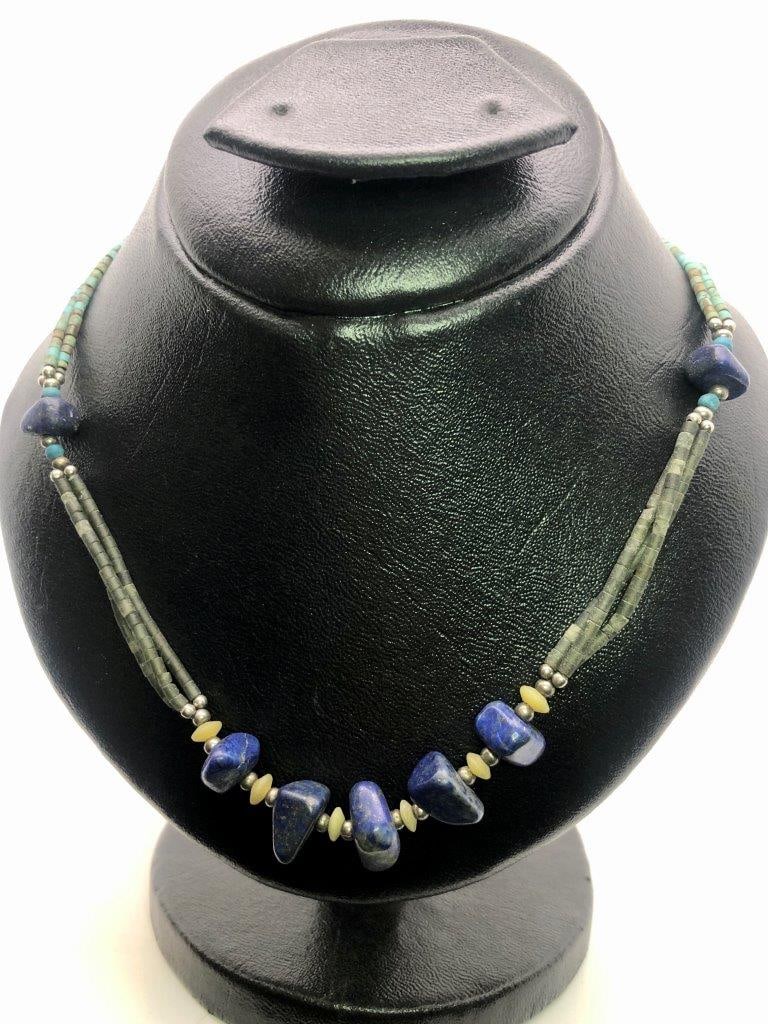 Lapis Lazuli Beaded Necklace – Deep Blue Gemstone Strand, Estate Jewelry (1 of 4)