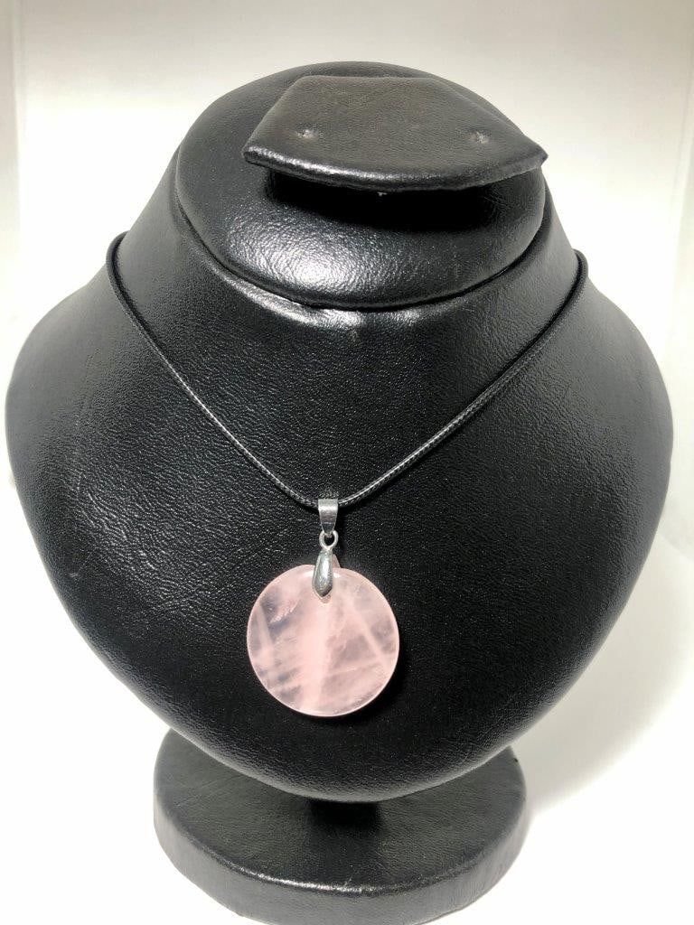 Pink Calcite Round Pendant – Natural Rose Crystal Jewelry for Love & Healing: Embrace gentle energy and elegance with this pink calcite round pendant. Crafted from natural pink calcite, each pendant features soft rose hues and unique natural patterns, making every piece one-of-