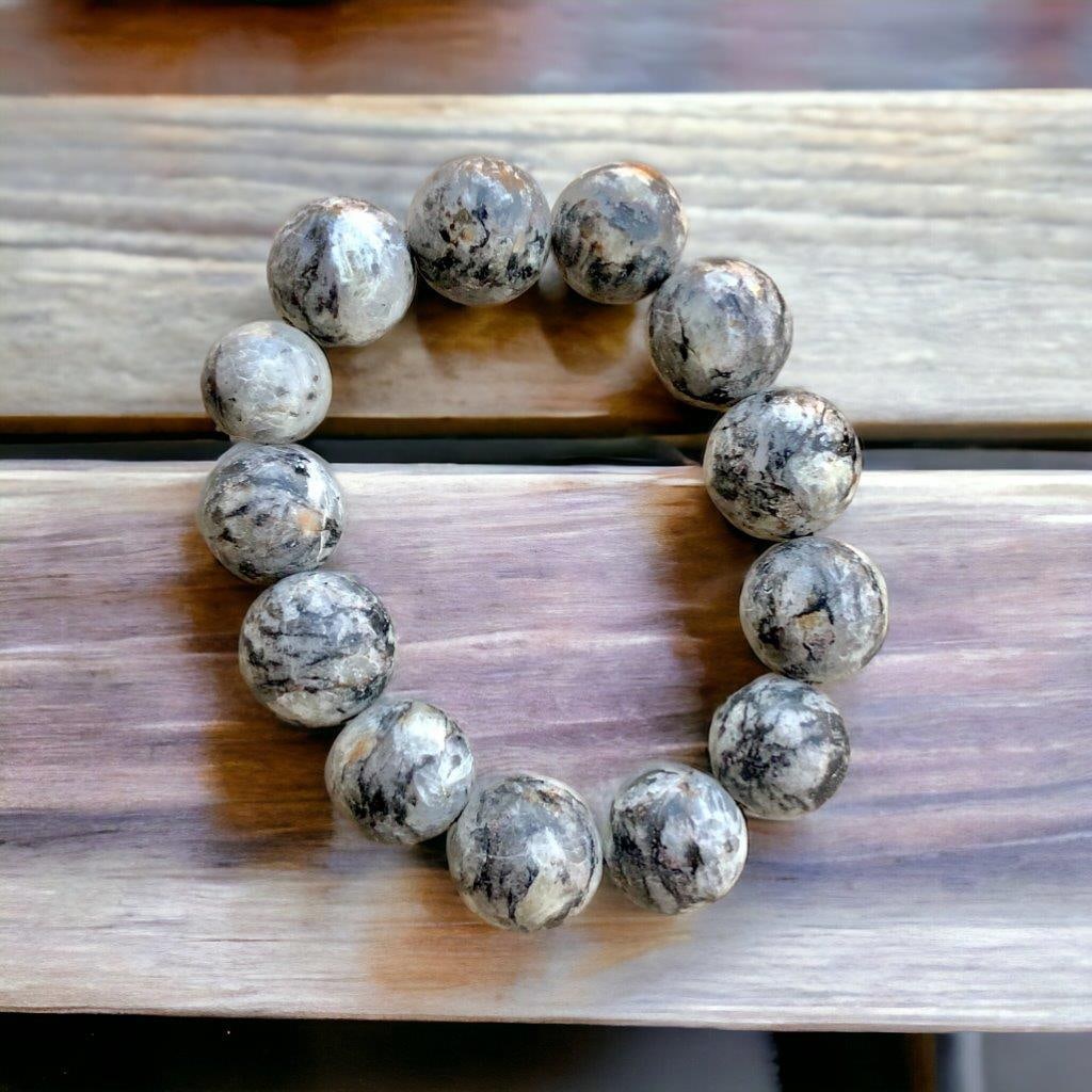 Zebra Jasper Beaded Bracelet: Zebra Jasper Beaded Bracelet Shipping: 