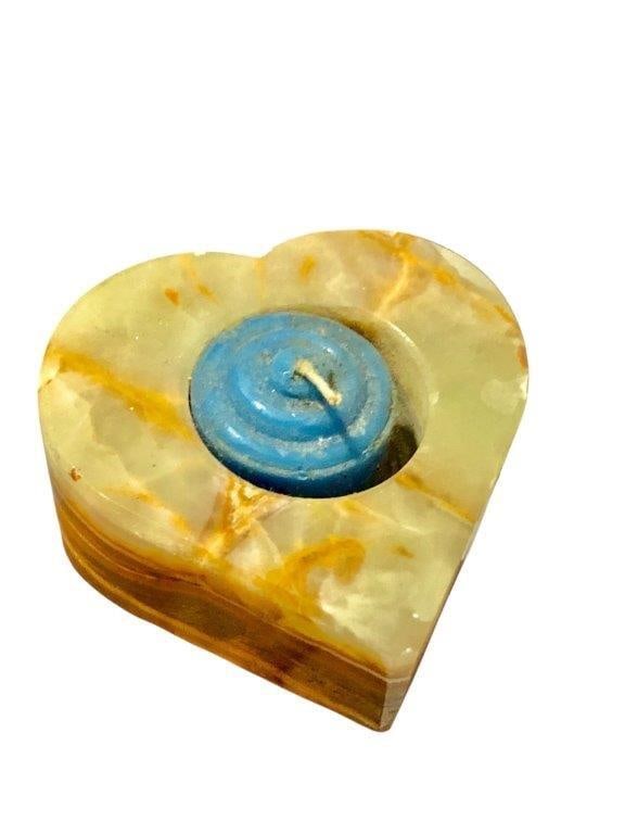 Hand Carved Natural Onyx Candle Holder | Polished Stone Home Décor: Add timeless elegance to your space with this Hand Carved Natural Onyx Candle Holder, crafted from genuine onyx stone and carefully polished to reveal its rich natural patterns. This piece is carved b