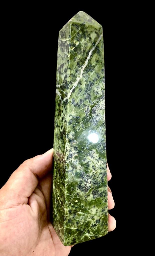 Jungle Green Serpentine Polished Tower: Jungle Green Serpentine Polished Tower Shipping: $50.00. Shipping rates are determined by Parcel weight and destination.