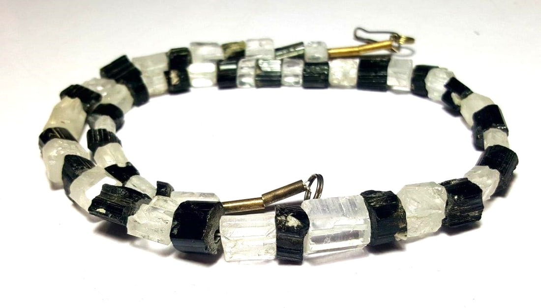 Quartz & Black Tourmaline, Bracelet: Quartz & Black Tourmaline, Bracelet Shipping: $23.00. Shipping rates are determined by Parcel weight and destination.