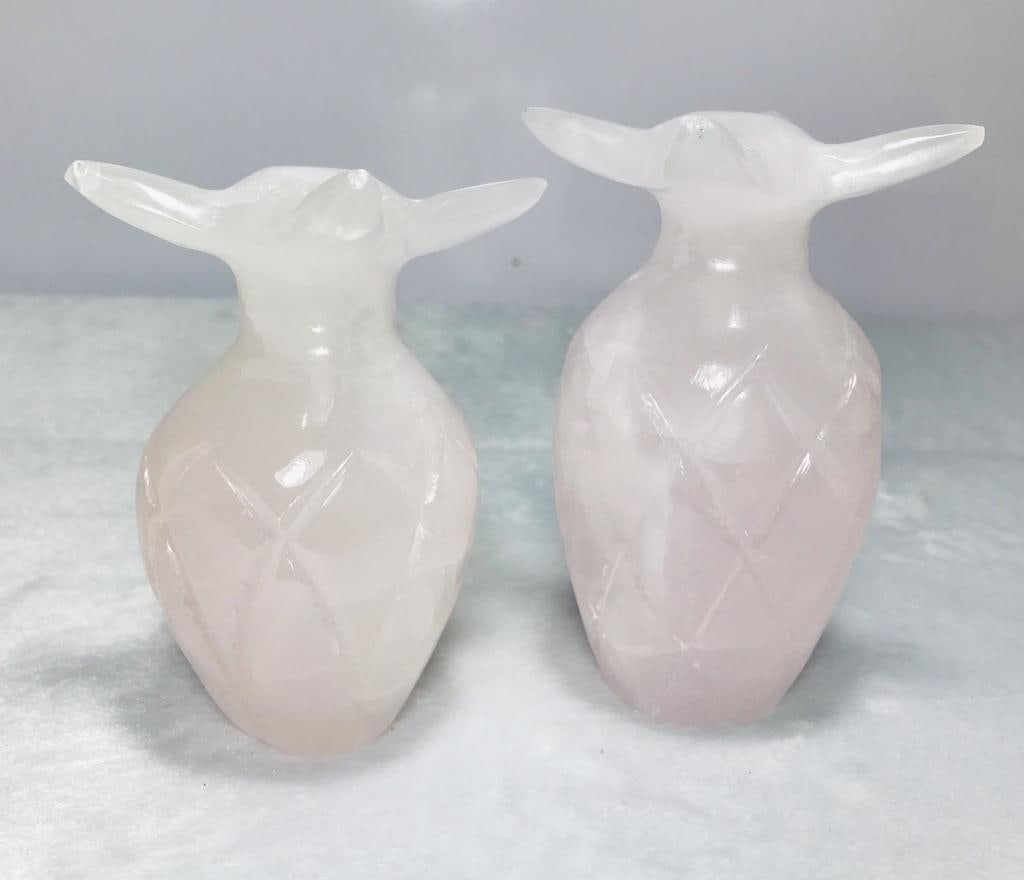 Pink Calcite pineapple pair 838.3G - 2