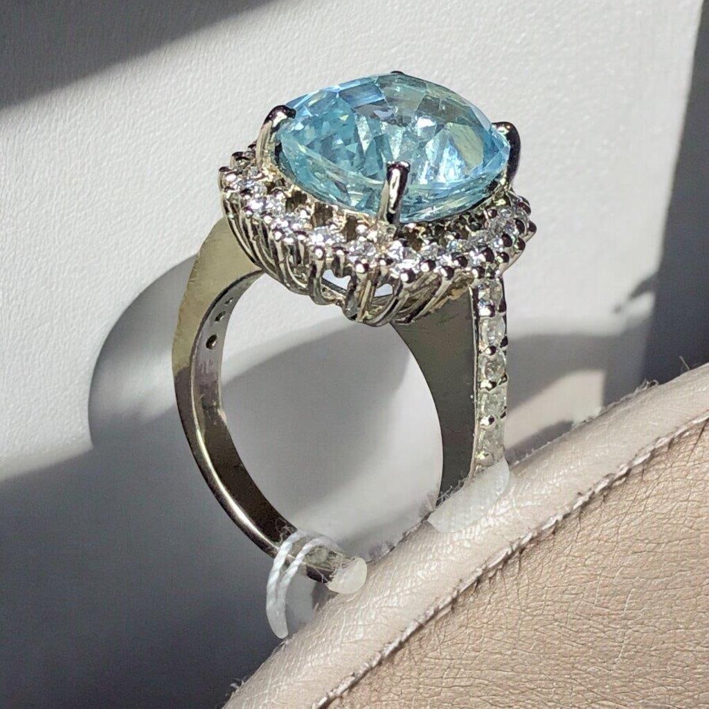 Deep Sea Blue Aquamarine Ring in Pure Sterling Silver - RING Size 7.5 US: Deep Sea Blue Aquamarine Ring in Pure Sterling Silver - RING Size 7.5 USStone Weight: 7 CaratsSilver Weight: 8.40 GramsMetal: Silver Choose design of your own and we will make it for youWe accept cust