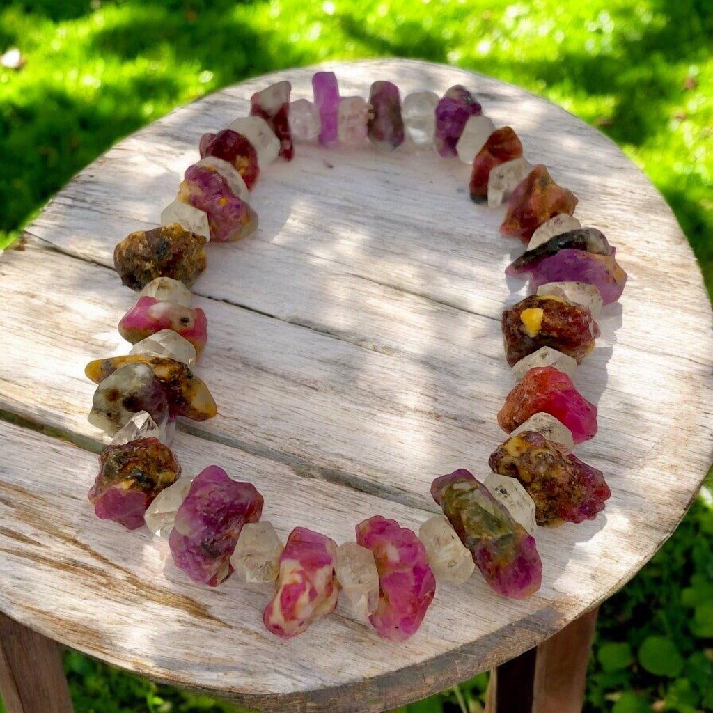Ruby With Quartz Beaded Healing Bracelet - 2