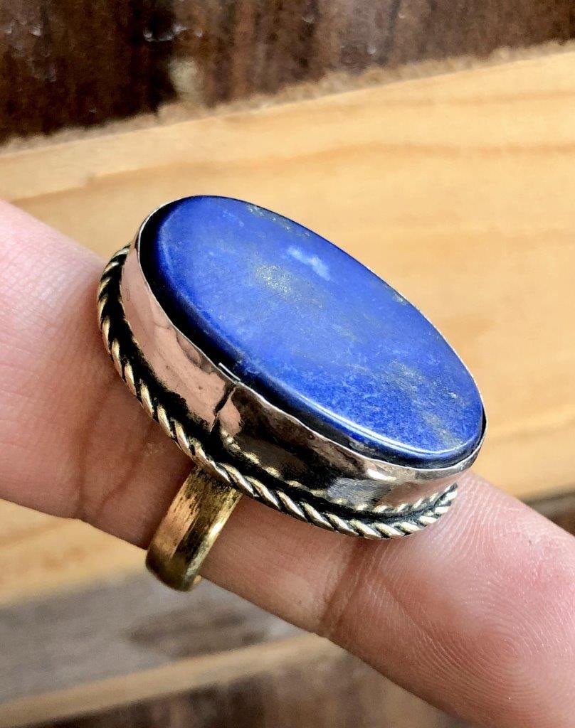 Lapis Lazuli Boho Ring in Gale: Lapis Lazuli Boho Ring in GaleShipping Rate: $23.00 .shipping rates are determined by Parcel weight and destination.Combined shipping: We offer combine shipping on multiple items purchased to reduce s