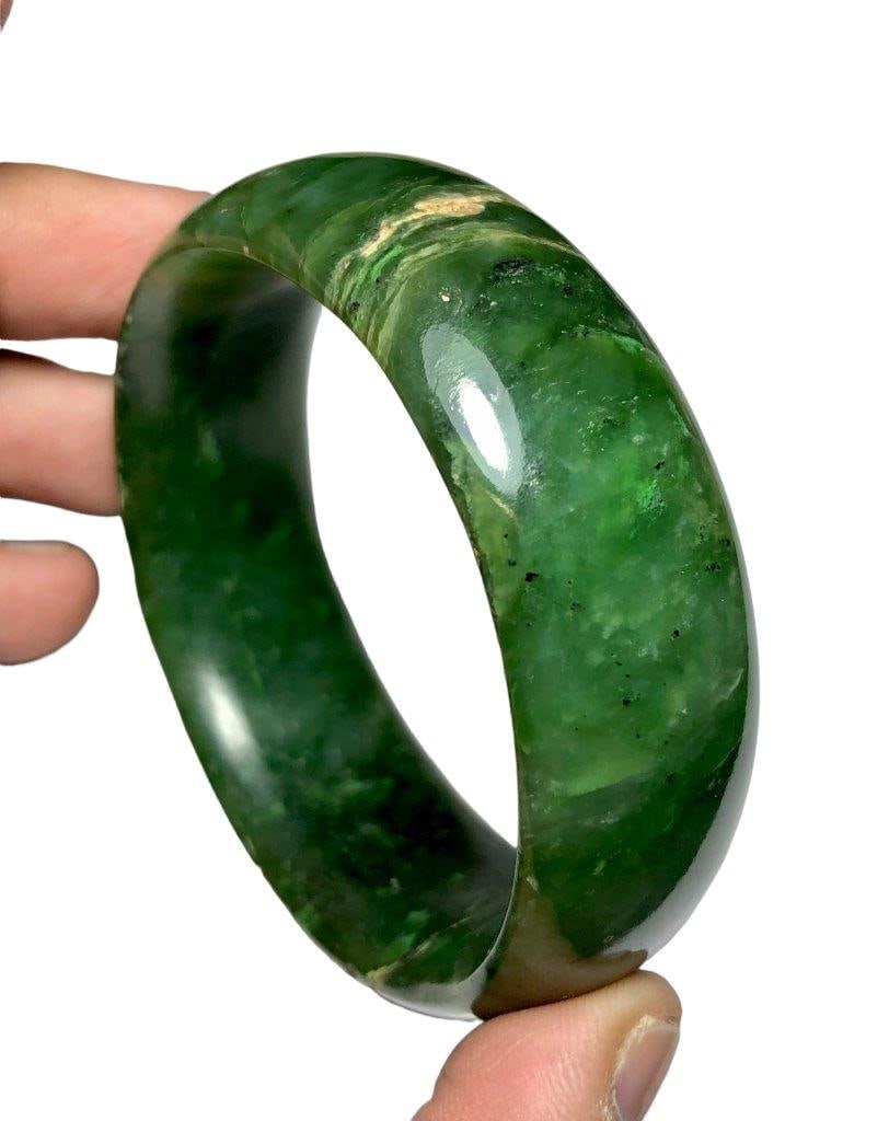 Nephrite Jade Bangle - Diameter 61 mm - 2
