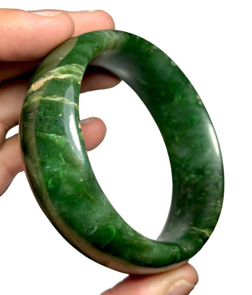 Nephrite Jade Bangle - Diameter 61 mm - 3