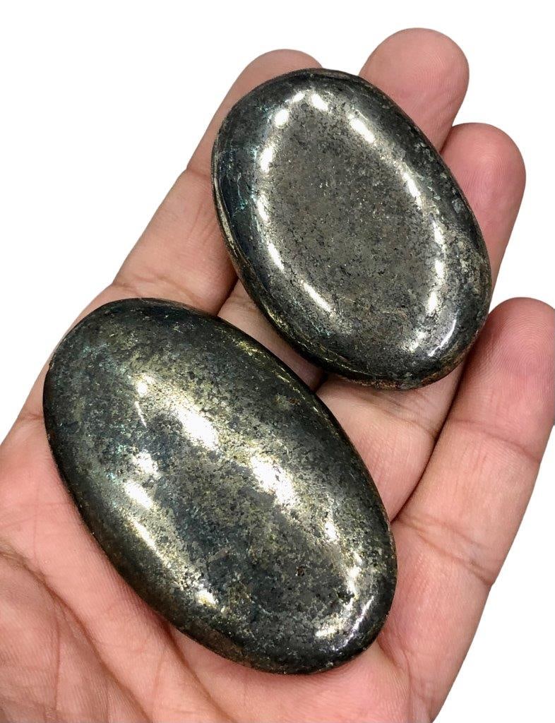 Paired Pyrite Palm Stones: Paired Pyrite Palm StonesShipping Rate: $30.00 .shipping rates are determined by Parcel weight and destination.Combined shipping: We offer combine shipping on multiple items purchased to reduce