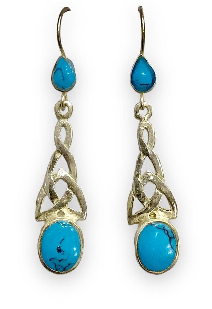 Torquoise Earrings in Silver: Torquoise Earrings in SilverShipping Rate: $23.00 .shipping rates are determined by Parcel weight and destination.Combined shipping: We offer combine shipping on multiple items purchased to reduce
