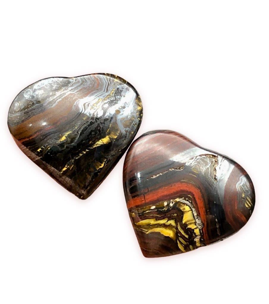 Tiger Iron Polished Paired Hearts: Tiger Iron Polished Paired HeartsShipping Rate: $23.00 .shipping rates are determined by Parcel weight and destination.Combined shipping: We offer combine shipping on multiple items purchased to reduc