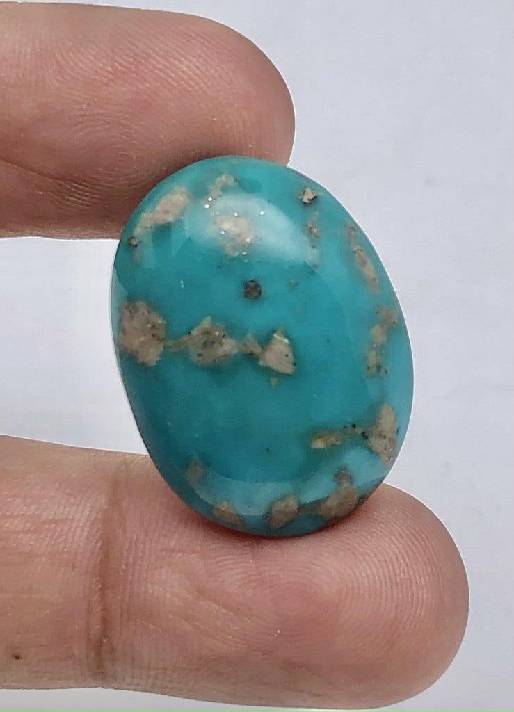 29 Carats Top Grade Turquoise Cab For Jewelry - 28X20X8 mm (1 of 3)