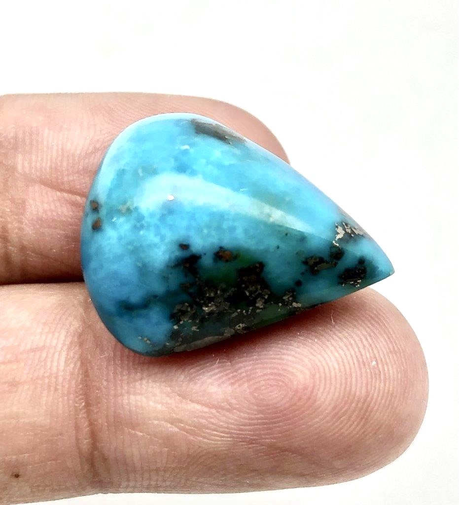 Pear Shape Turquoise Gemstone for Necklace - 30.15 Carats - 24X20X13 mm: Pear Shape Turquoise Gemstone for Necklace - 30.15 Carats - 24X20X13 mm Choose design of your own and we will make it for youWe accept custom order in Sterling Silver, Gold and Platinum in WholeSale P