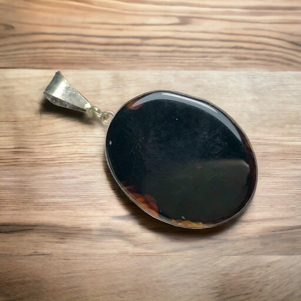 Anxiety Relief Black Agate Pendant: Anxiety Relief Black Agate Pendant Shipping: