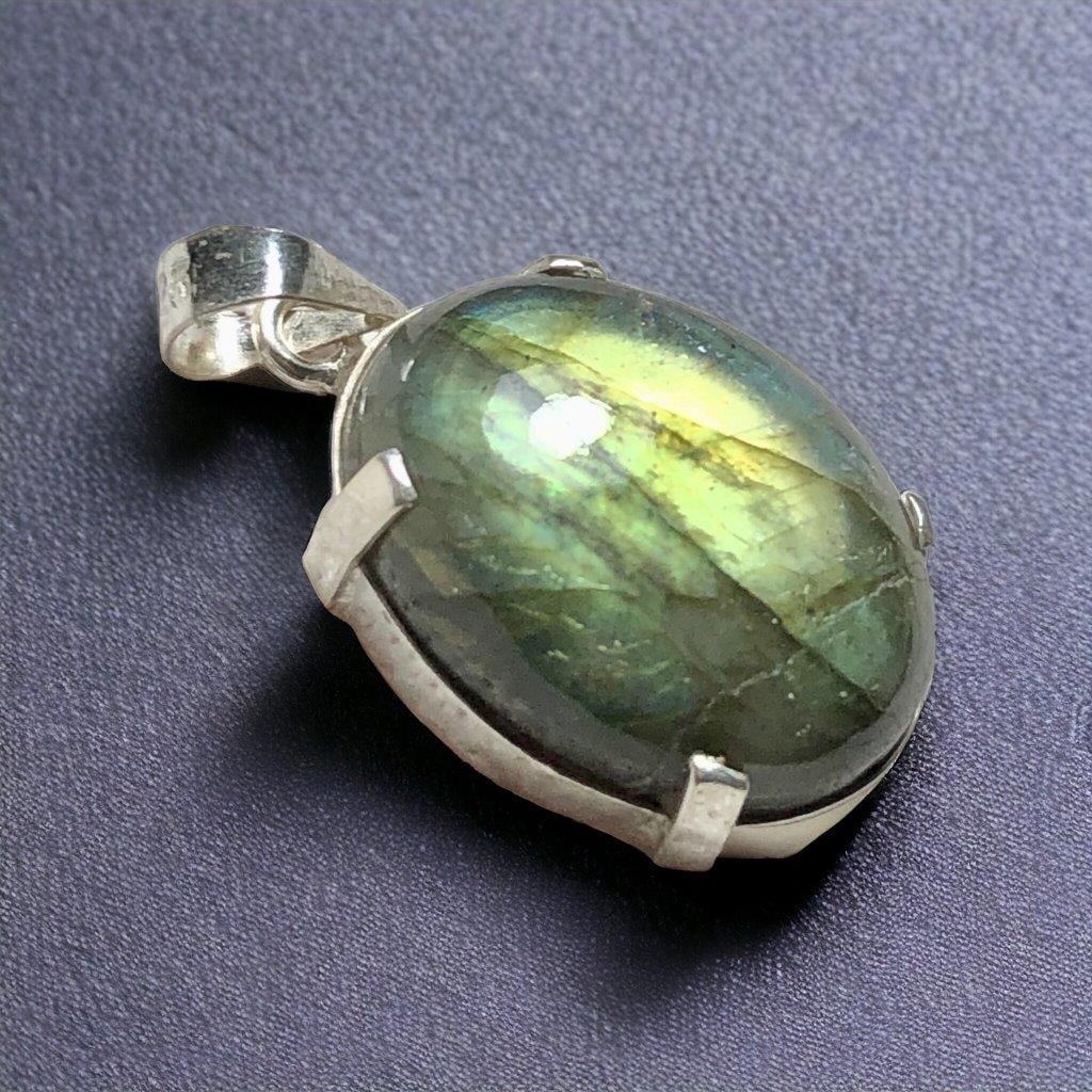 Unique Multi Flash Labradorite Pendant - 2