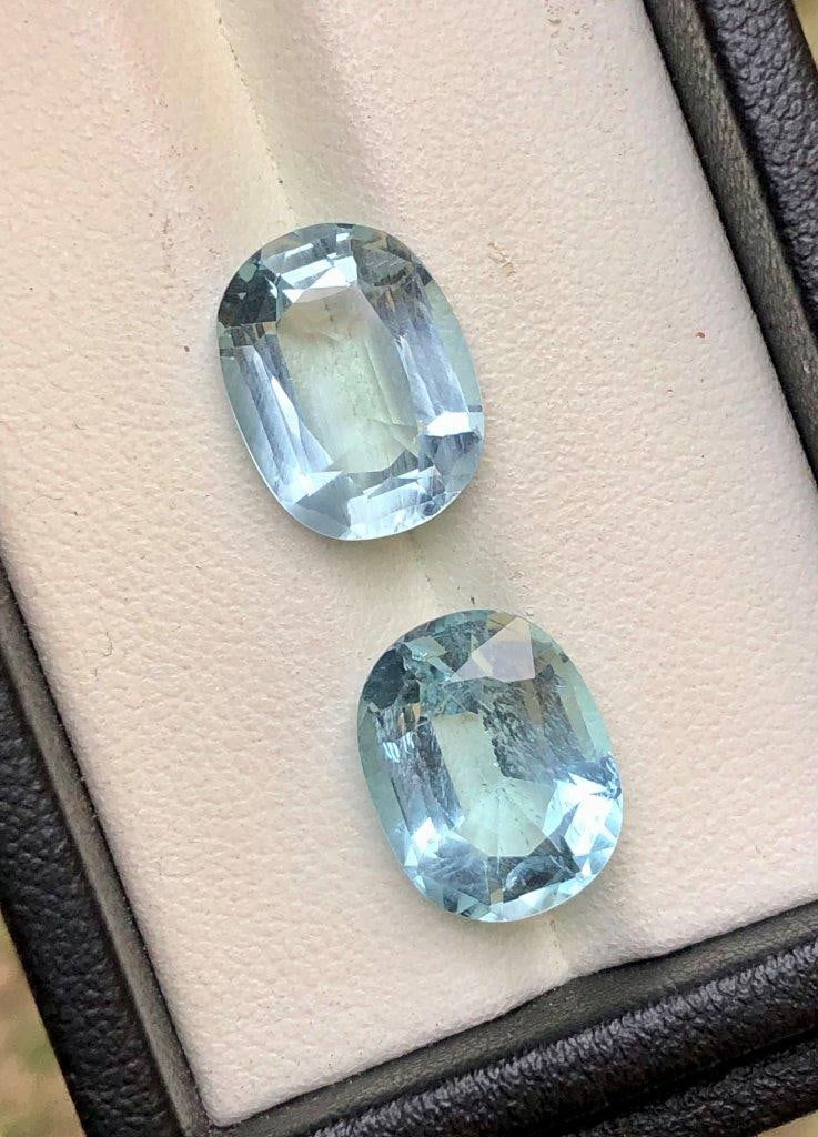 10.15 Carats Paired Santa Maria Aquamarine Gemstones - 14X10X12 mm: 10.15 Carats Paired Santa Maria Aquamarine Gemstones - 14X10X12 mm Shipping Rate: $15.00 .shipping rates are determined by Parcel weight and destination.Combined shipping: We offer combine shipping on