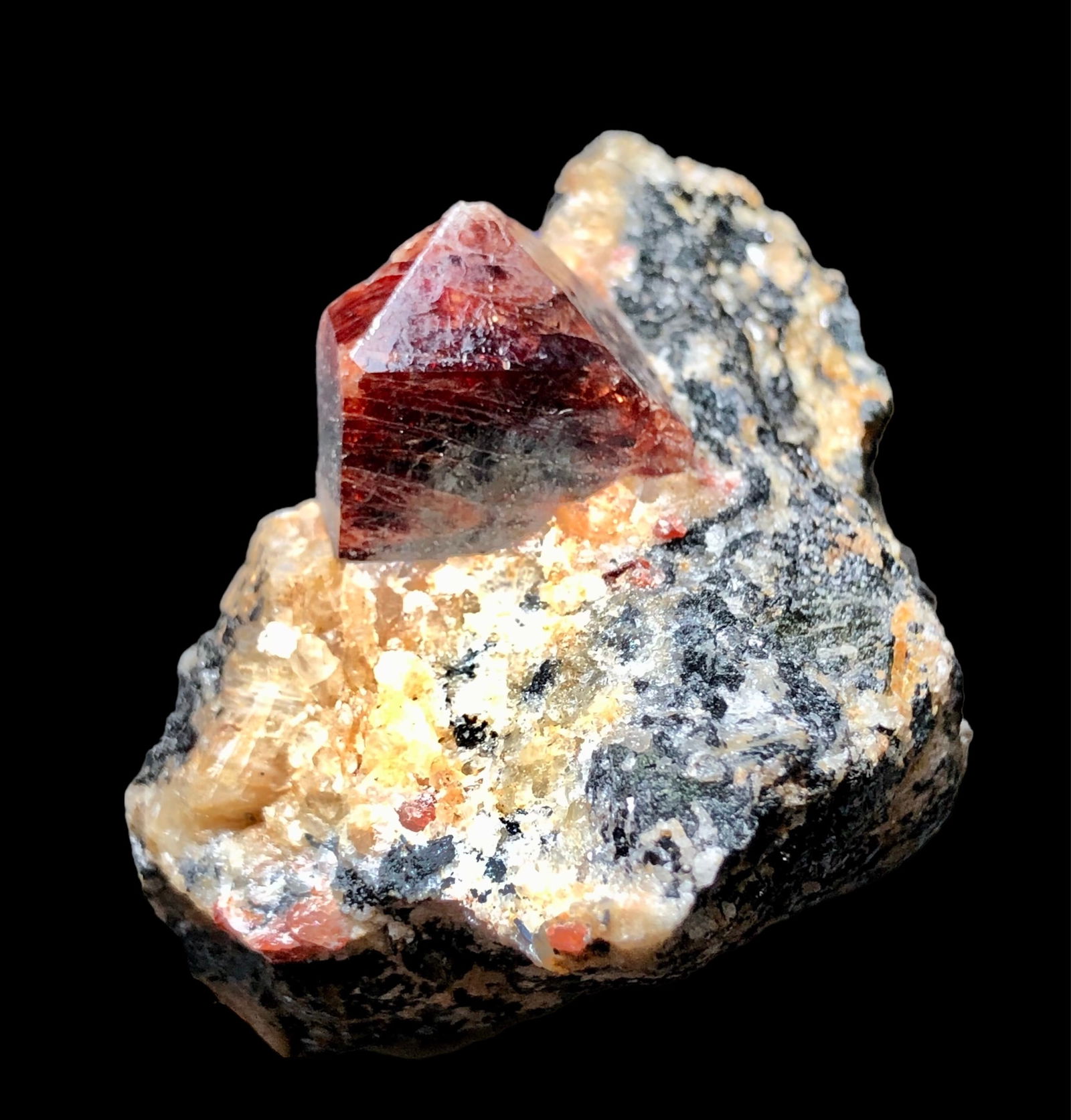 Terminated Natural Rare Red Zircon Crystal Specimen From Sakrdu Valley Pakistan - 112 grams - (1 of 6)