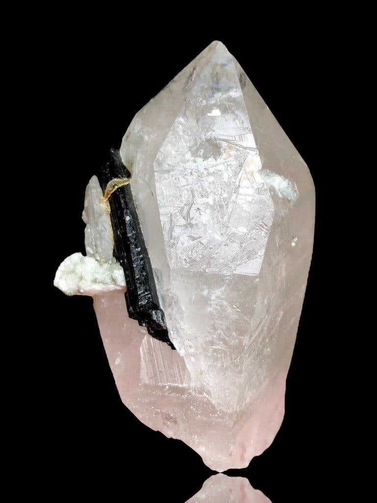 QUARTZ With Black TOURMALINE SPECIMEN - 236 Grams - 97X51X46 mm: QUARTZ With Black TOURMALINE SPECIMEN - 236 Grams - 97X51X46 mmShipping Rate: $35.00 .shipping rates are determined by Parcel weight and destination.Combined shipping: We offer combine shipping on mul