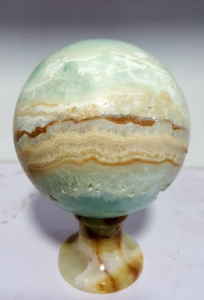 990 Grams Carrabian Calcite Sphere - 2