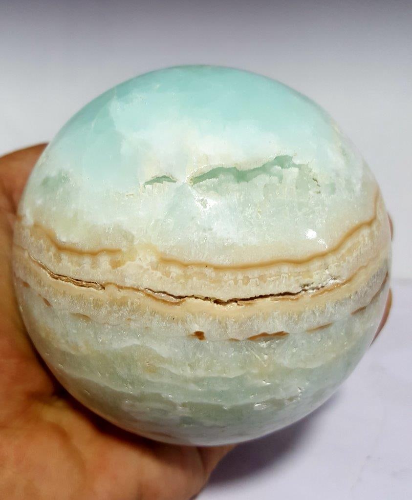 990 Grams Carrabian Calcite Sphere - 4