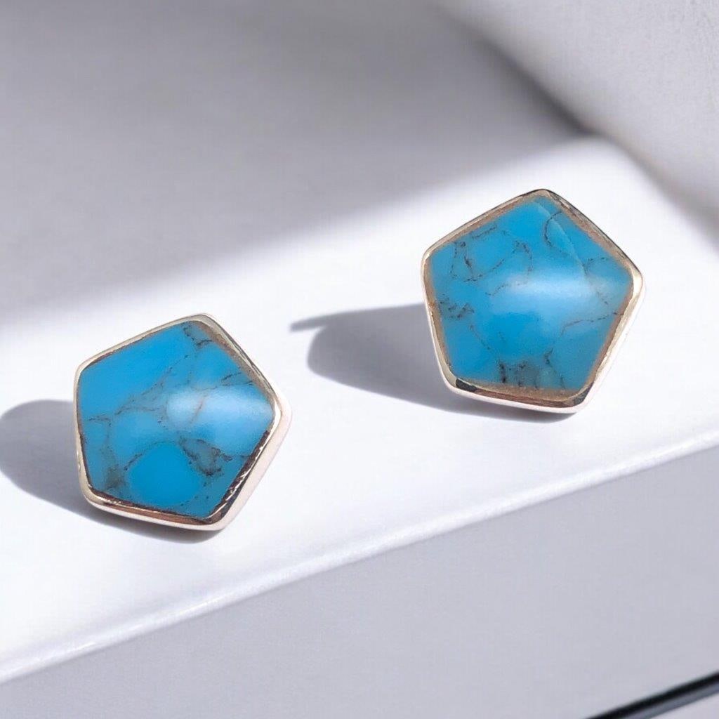 Turqiouse Earrings Studs in Old Fashion: Turqiouse Earrings Studs in Old Fashion Shipping: $23.00. Shipping rates are determined by Parcel weight and destination.