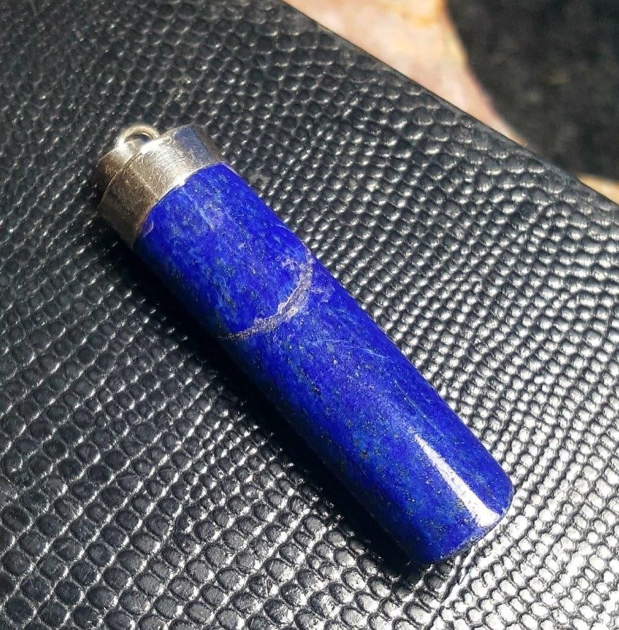 Natural Lapis Lazuli 925 Sterling Silver Pendant (1 of 2)