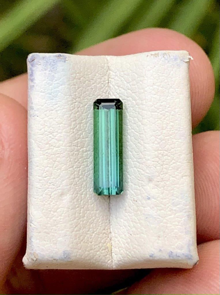 1.35 Carats Natural Bluish Green Tourmaline Gemstone - 12X4X3 mm: 1.35 Carats Natural Bluish Green Tourmaline Gemstone - 12X4X3 mm FREE SHIPPING: