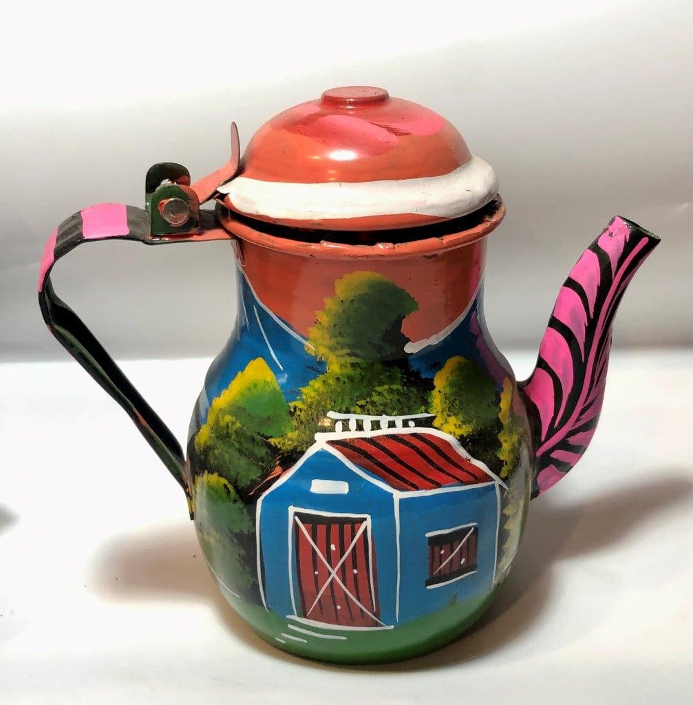 Hand Painted Decorative Teapot (7 x 6.5 x 3.5 inches, 210g) - Folk Art Home Decor (1 of 6)