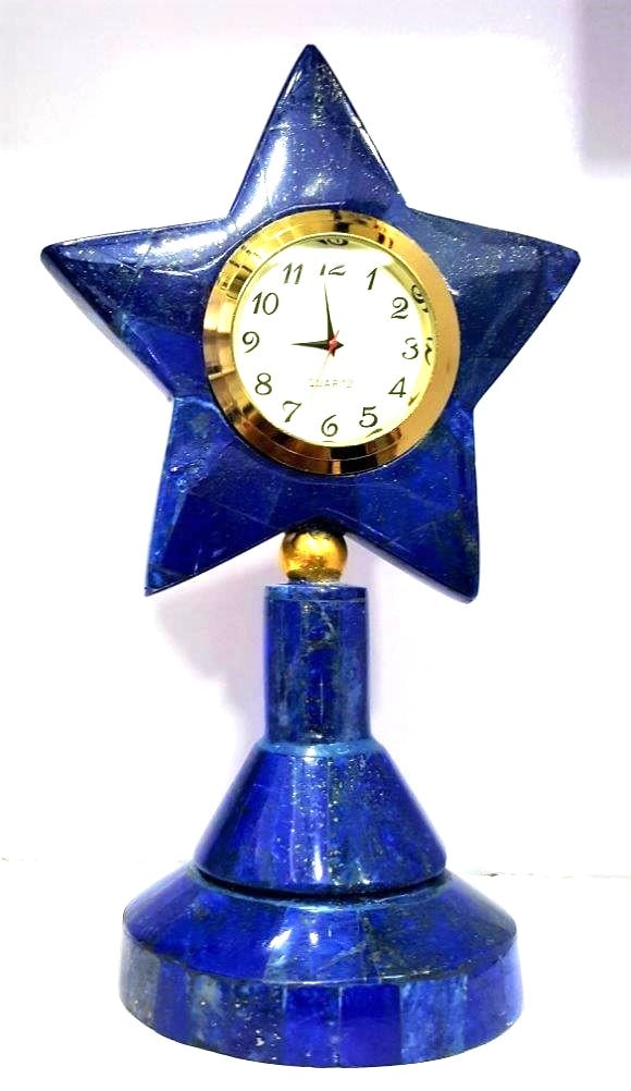 Very Fine Quality Lapis Lazuli Table Clock: Very Fine Quality Lapis Lazuli Table Clock Shipping Rate: $50.00 .shipping rates are determined by Parcel weight and destination.Combined shipping: We offer combine shipping on multiple items