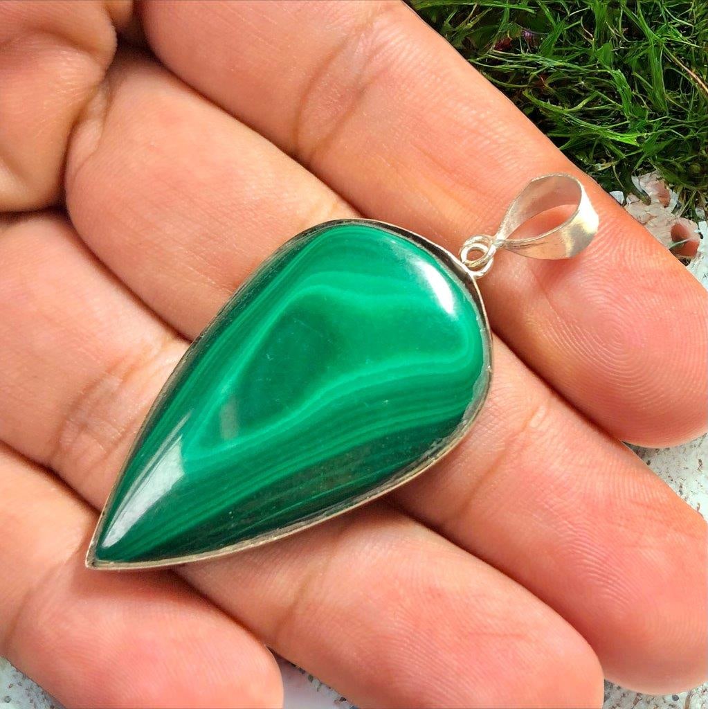Handmade Pendant for Women Malachite Jewelry for Gift: Handmade Pendant for Women Malachite Jewelry for Gift 