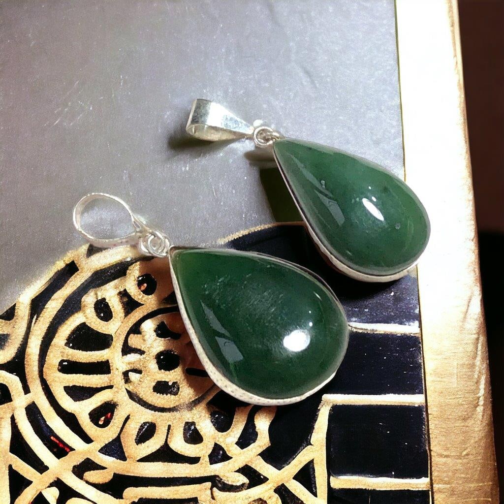 Tear Drop Nephrite Jade Paired pendants: Tear Drop Nephrite Jade Paired pendants Shipping: