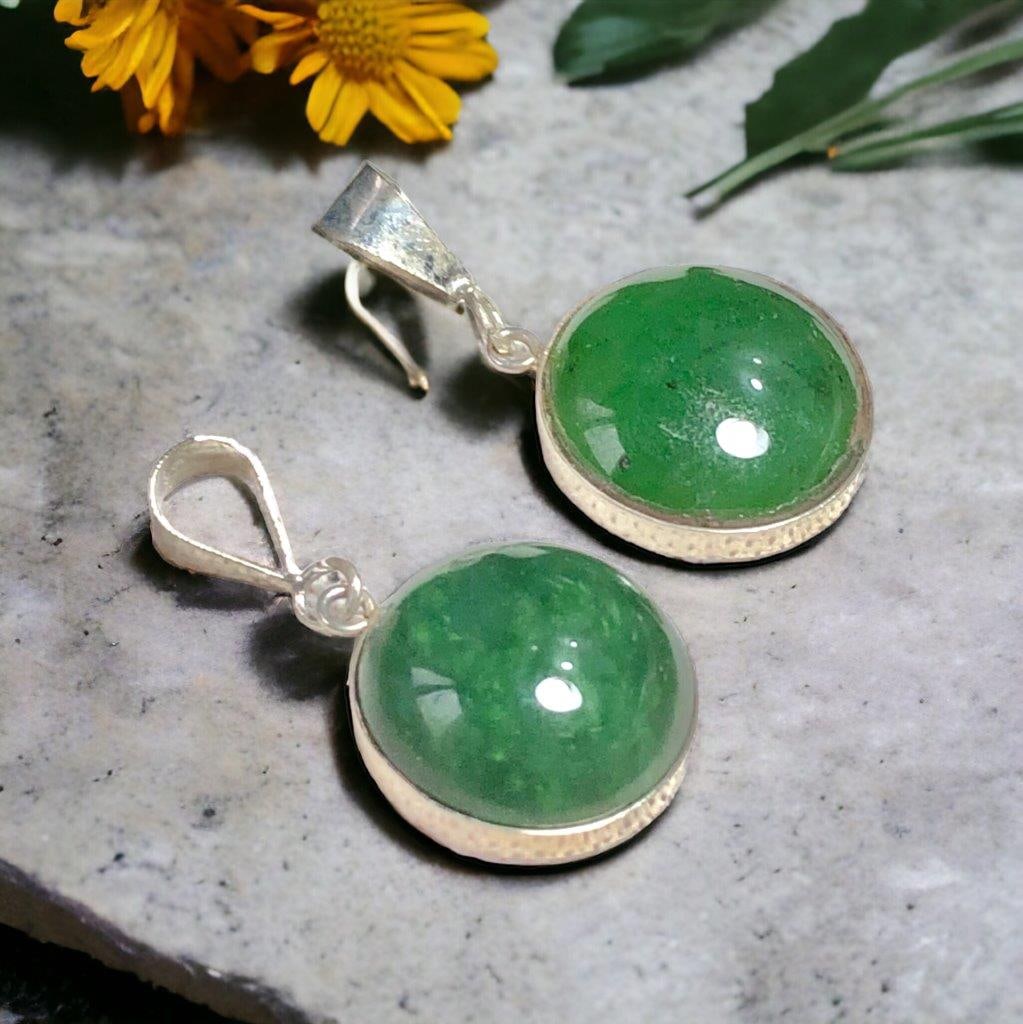 Round Paired Nephrite Jade pendant: Round Paired Nephrite Jade pendant Shipping:
