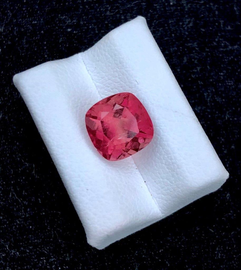 Antique Cushion Peachy Pink Tourmaline - 3.20 Carats - 8X8X7 mm: Antique Cushion Peachy Pink Tourmaline - 3.20 Carats - 8X8X7 mmShipping Rate: $15.00 .shipping rates are determined by Parcel weight and destination.Combined shipping: We offer combine shipping on mul