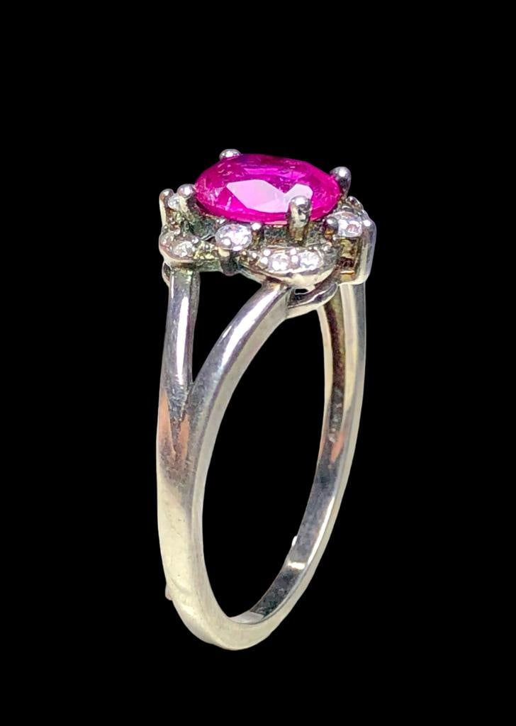 Natural Ruby Ring in Silver - 3