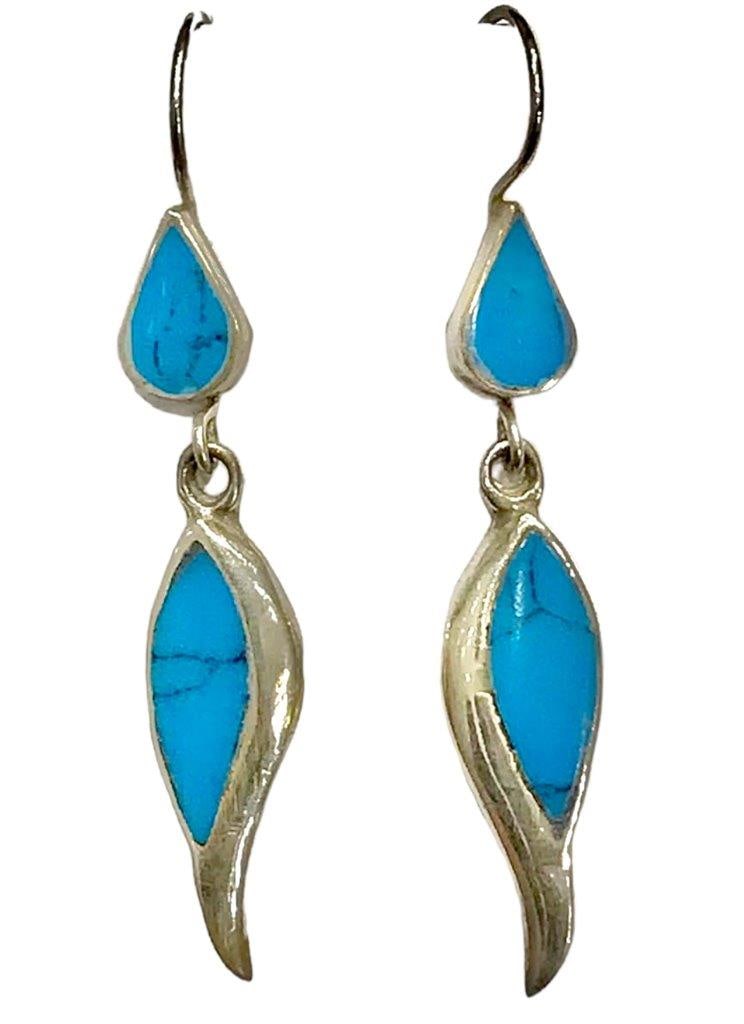Sterling Silver Torquoise Earrings: Sterling Silver Torquoise EarringsShipping Rate: $23.00 .shipping rates are determined by Parcel weight and destination.Combined shipping: We offer combine shipping on multiple items purchased to redu