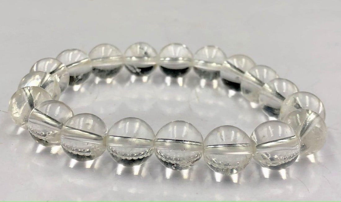 Clear Quartz Beaded Bracelet: Clear Quartz Beaded Bracelet Shipping:
