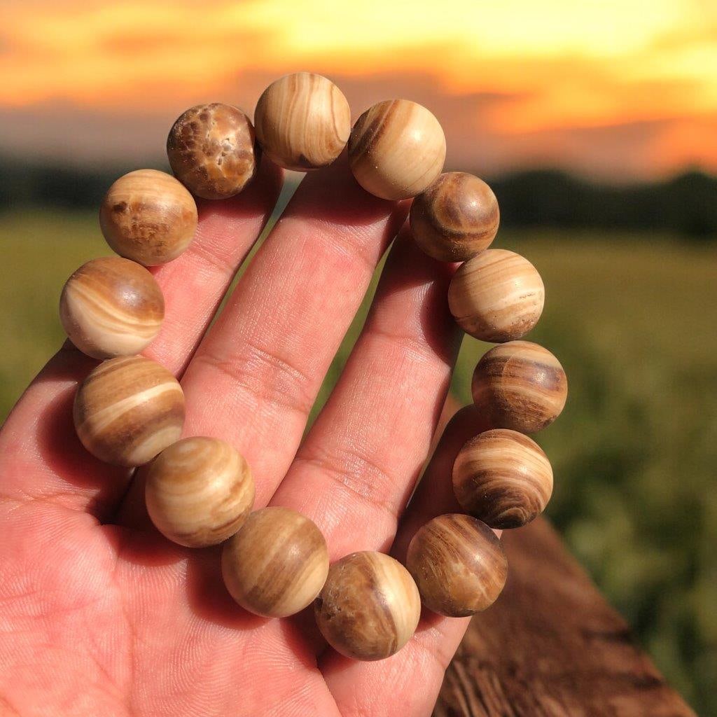 Choclate Calcite Beaded Bracelet: Choclate Calcite Beaded Bracelet Shipping: