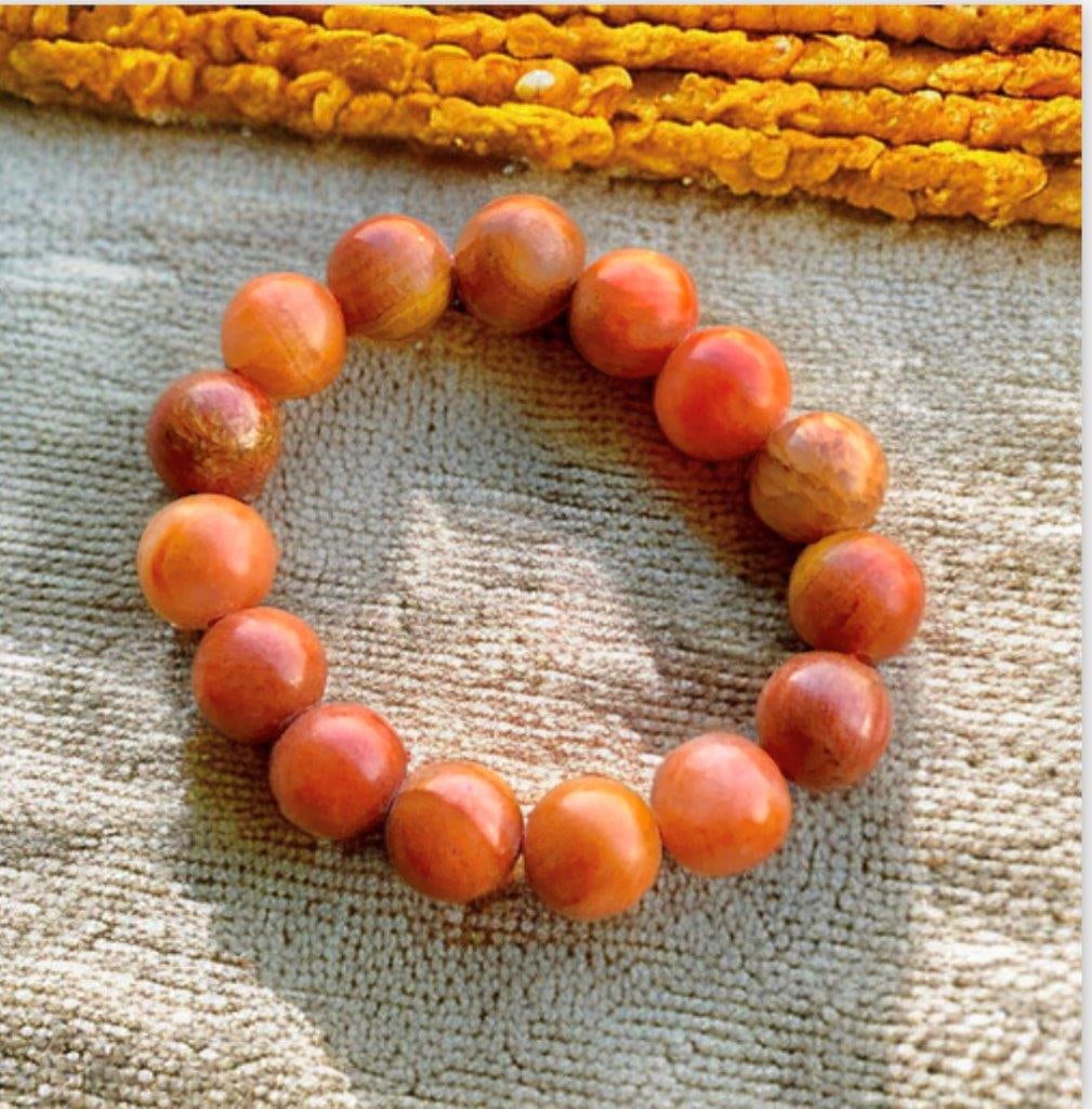 Honey Calcite Beaded Bracelet: Honey Calcite Beaded Bracelet Shipping: