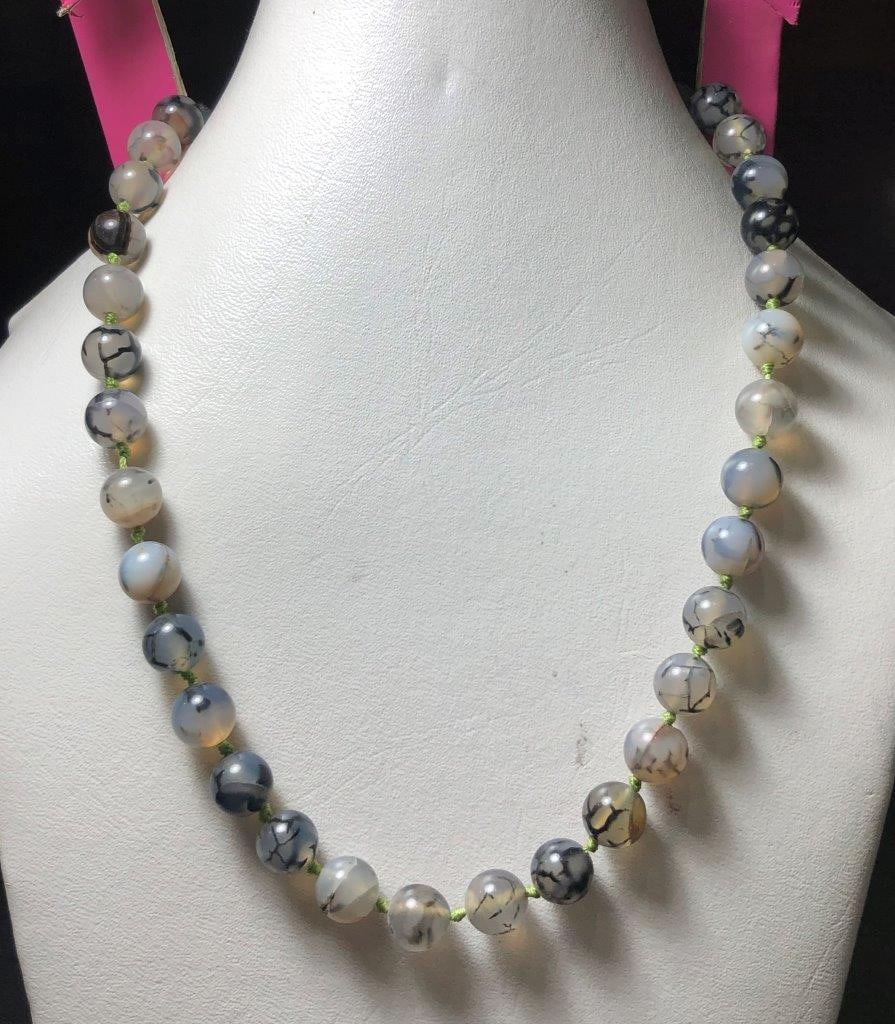 Moss Agate, Amazonite, necklace - 11 mm: Moss Agate, Amazonite, necklace - 11 mmShipping Rate: $23.00 .shipping rates are determined by Parcel weight and destination.Combined shipping: We offer combine shipping on multiple items purchased to