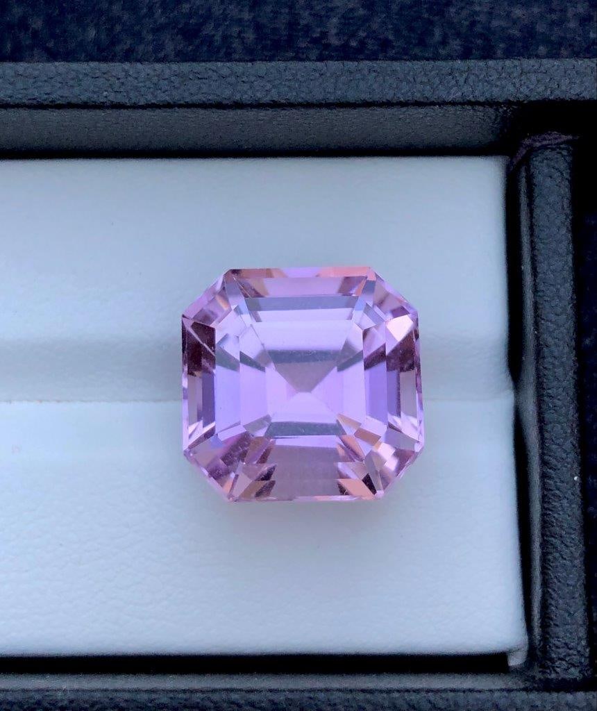 Asscher Cut Pink Kunzite - 14.25 Carats - 14X14X10 mm: Asscher Cut Pink Kunzite - 14.25 Carats - 14X14X10 mmShipping Rate: $15.00 .shipping rates are determined by Parcel weight and destination.Combined shipping: We offer combine shipping on multiple item
