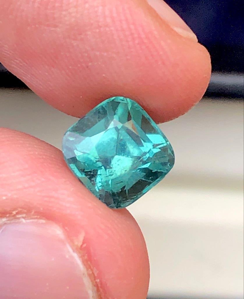 4.40 Carats Beautiful Natural Lagoon Tourmaline Gemstone - 8X8X7 mm: Shipping Rate: $15.00 .shipping rates are determined by Parcel weight and destination.Combined shipping: We offer combine shipping on multiple items purchased to reduce shipping cost.