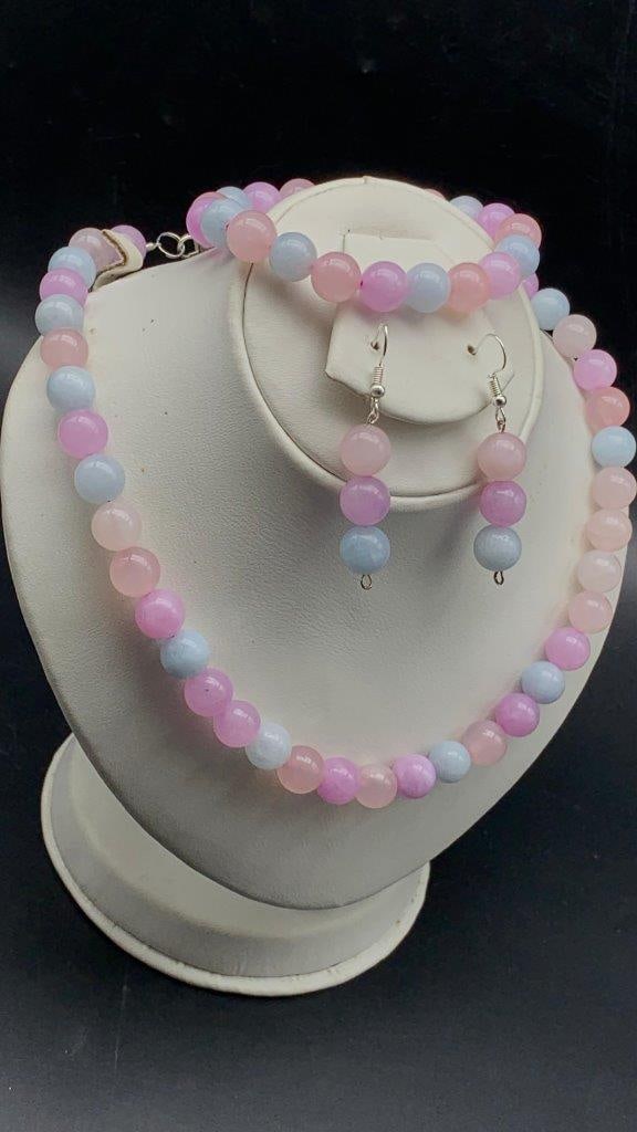 Natural Mix Gemstone Beads Bracelet Necklace & Earrings Set Mix JEWELRY: Natural Mix Gemstone Beads Bracelet Necklace & Earrings Set Mix JEWELRY Shipping: