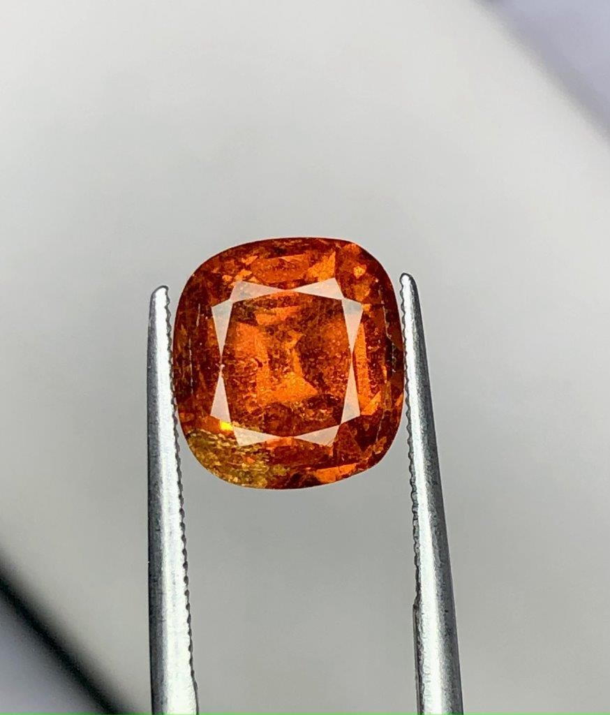 2.70 Carats Natural Hessonite Garnet Gemstone - 8X8X5.5 mm: 2.70 Carats Natural Hessonite Garnet Gemstone - 8X8X5.5 mm Shipping: