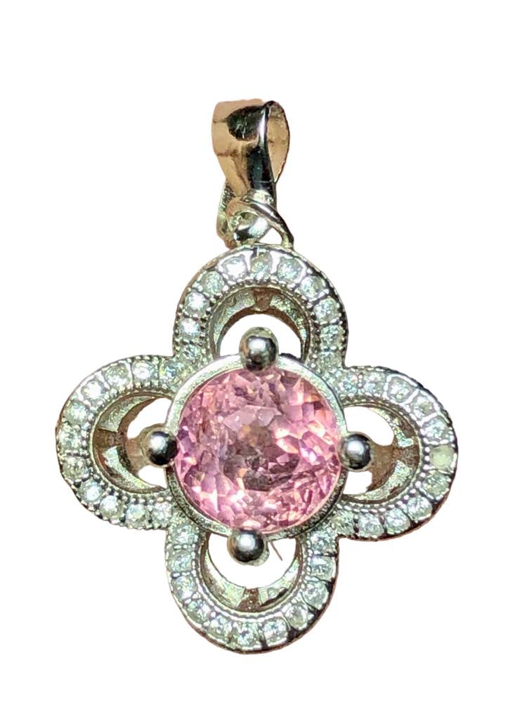 Sterling Silver Round Pink Tourmaline Pendant Jewelry: Sterling Silver Round Pink Tourmaline Pendant JewelryFREE SHIPPING Shipping rates are determined by Parcel weight and destination.