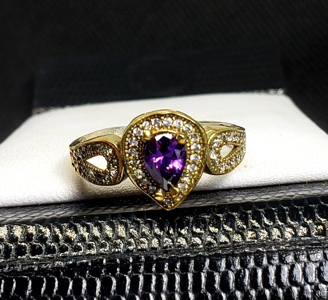Pear Amethyst Ring - 2