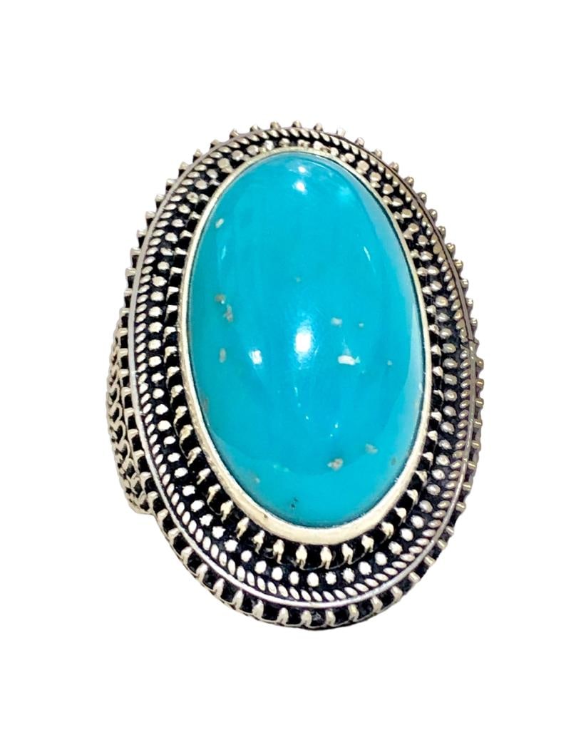 Turquoise ring, Solid Sterling Silver Ring, Natural Turquoise Ring - 3