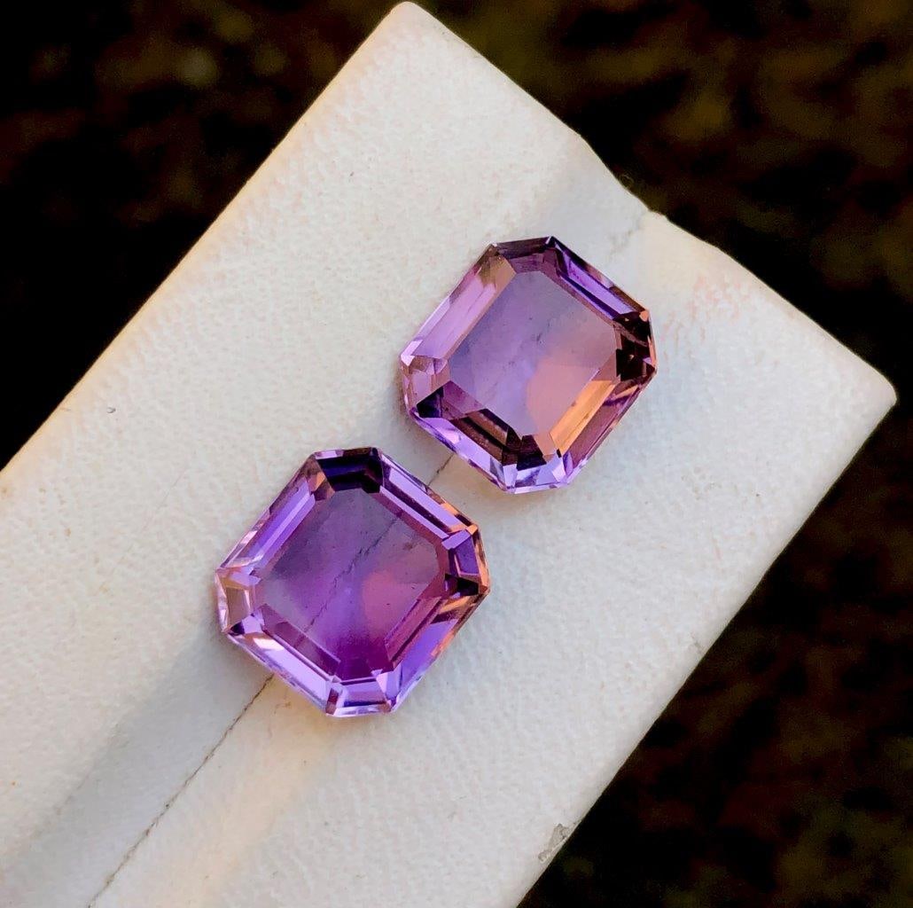 Natural Purple Amethyst Paired Loose Gemstone - 15.25 Carats (1 of 3)