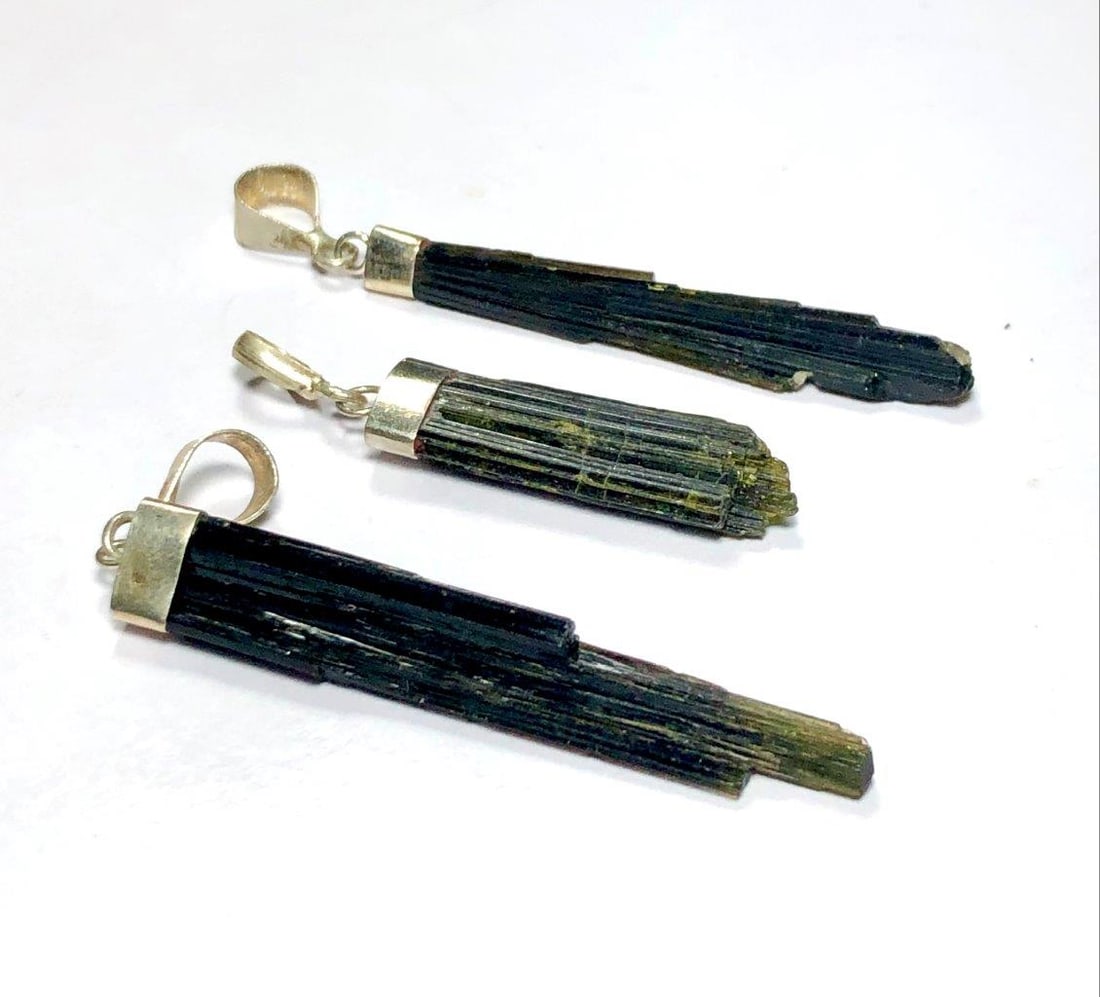 Crystalized Epidote Pendants in Silver (1 of 4)