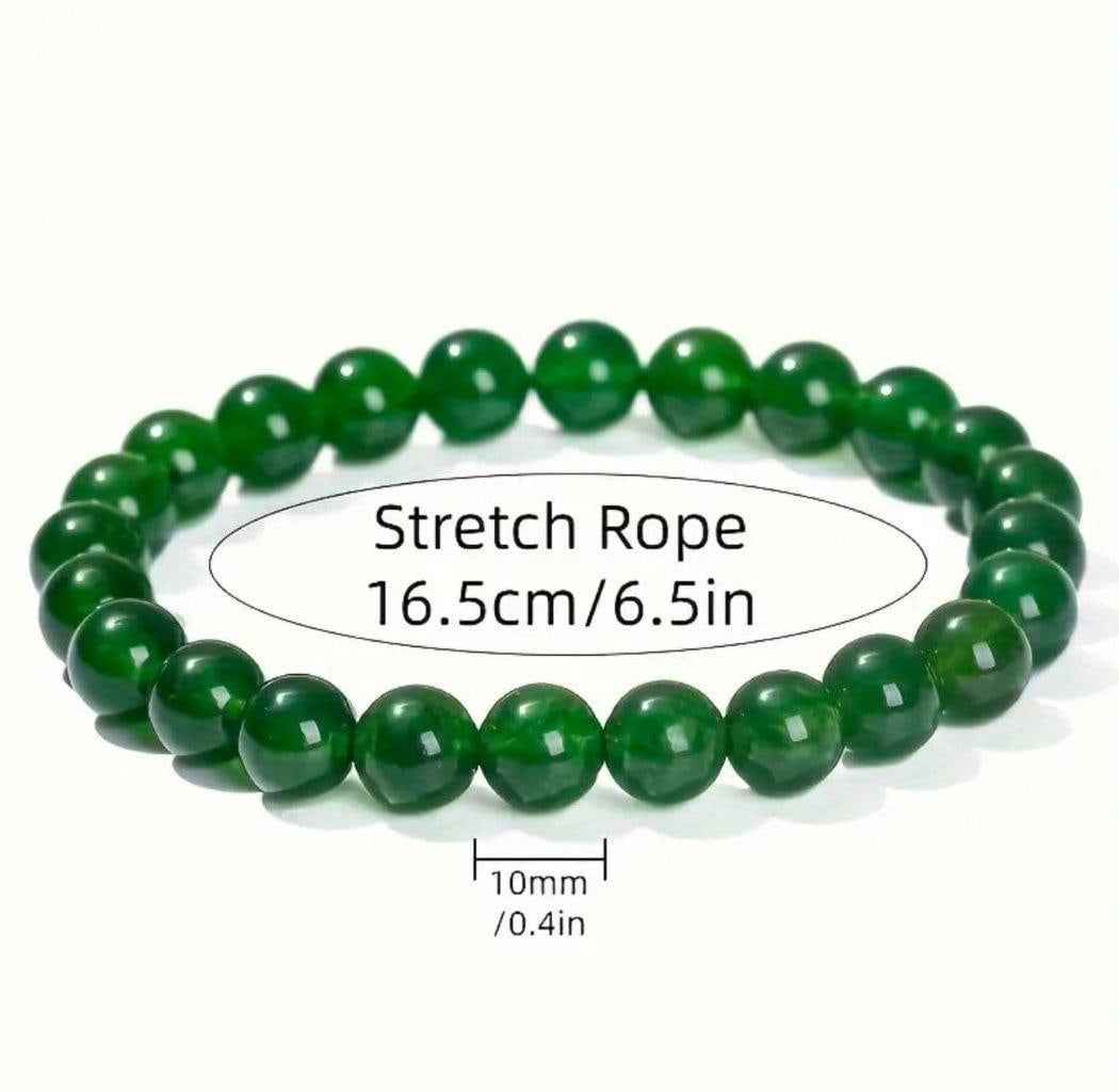 Best Quality Natural Green Agate Stretchable Bracelet: Best Quality Natural Green Agate Stretchable Bracelet Shipping: